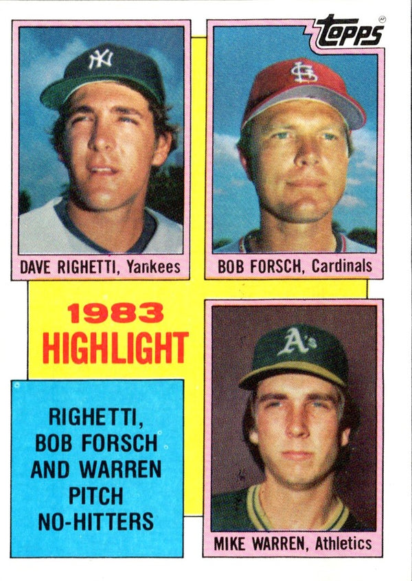 1984 Topps Dave Righetti/Bob Forsch/Mike Warren #5