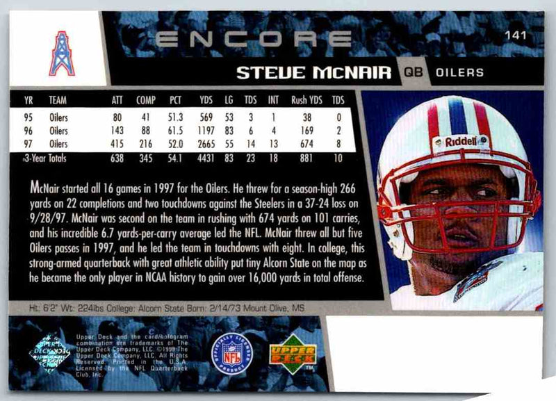 1998 Upper Deck Steve Mcnair