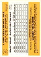 1983 Donruss Larry McWilliams #45