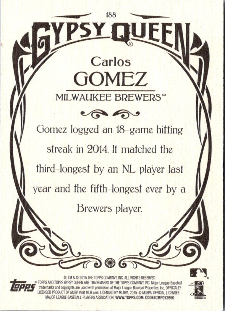 2015 Topps Gypsy Queen Carlos Gomez