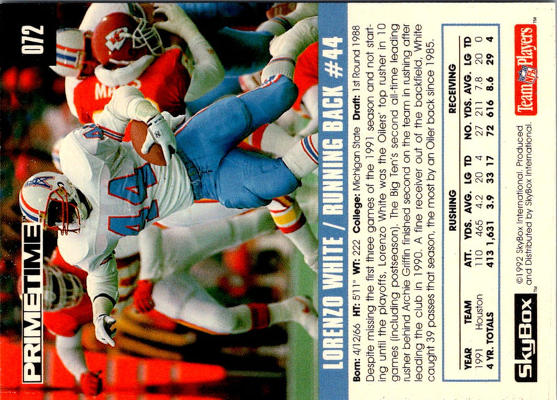 1992 Skybox Impact Lorenzo White