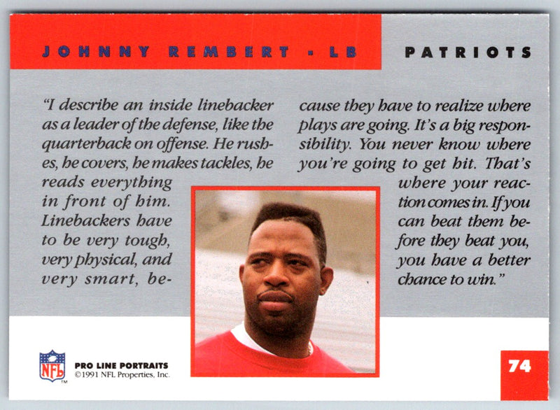 1991 Pro Line Portraits Johnny Rembert