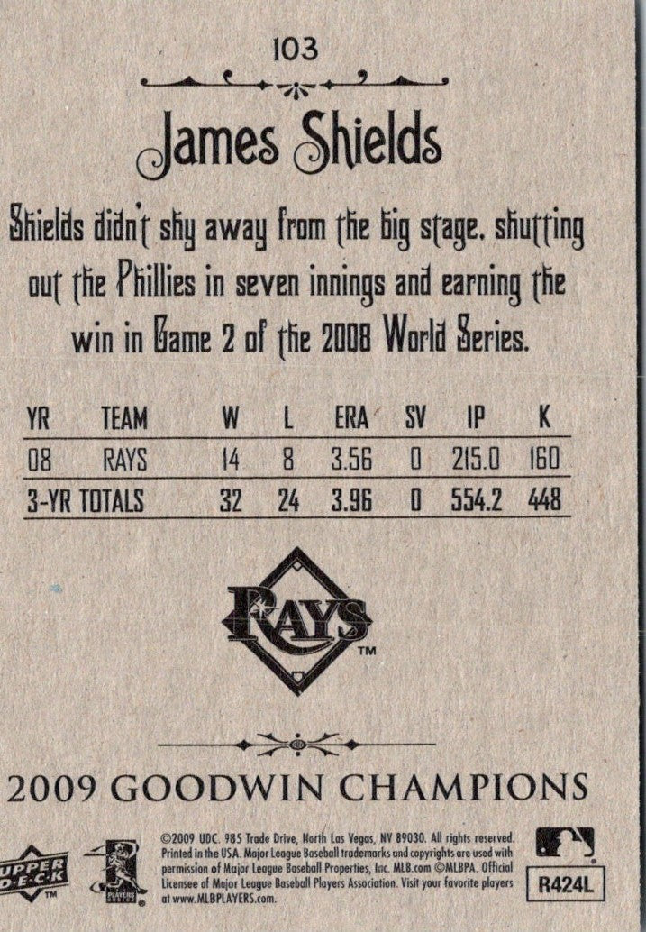 2009 Upper Deck Goodwin Champions James Shields