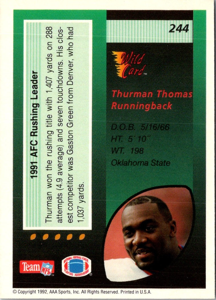 1992 Wild Card Thurman Thomas