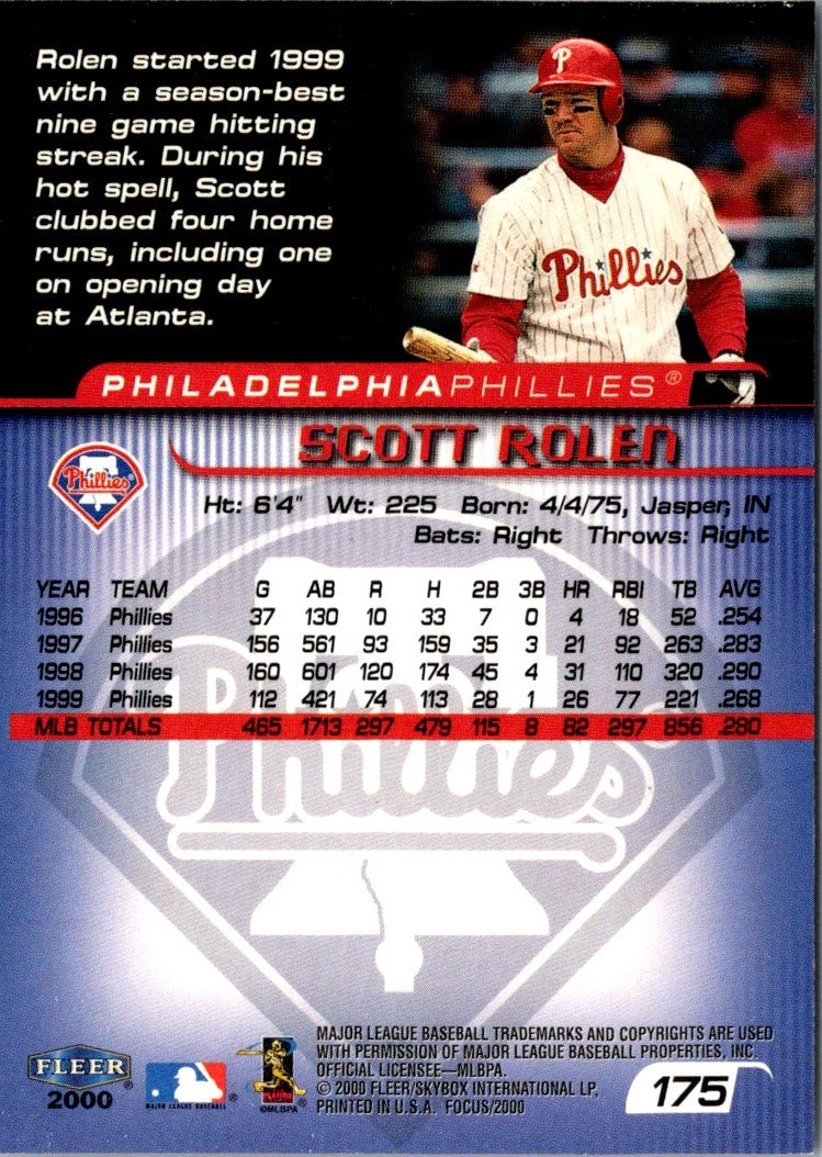 2000 Fleer Focus Scott Rolen