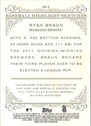 2012 Topps Allen & Ginter Baseball Highlights Sketches Ryan Braun
