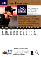 2009 Upper Deck Troy Tulowitzki #625