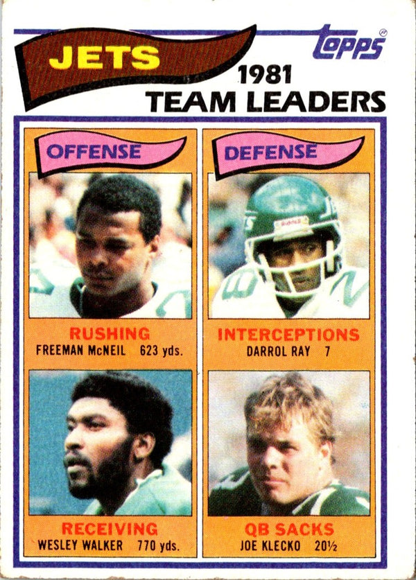 1982 Topps Freeman McNeil/Darrol Ray/Wesley Walker/Joe Klecko #160