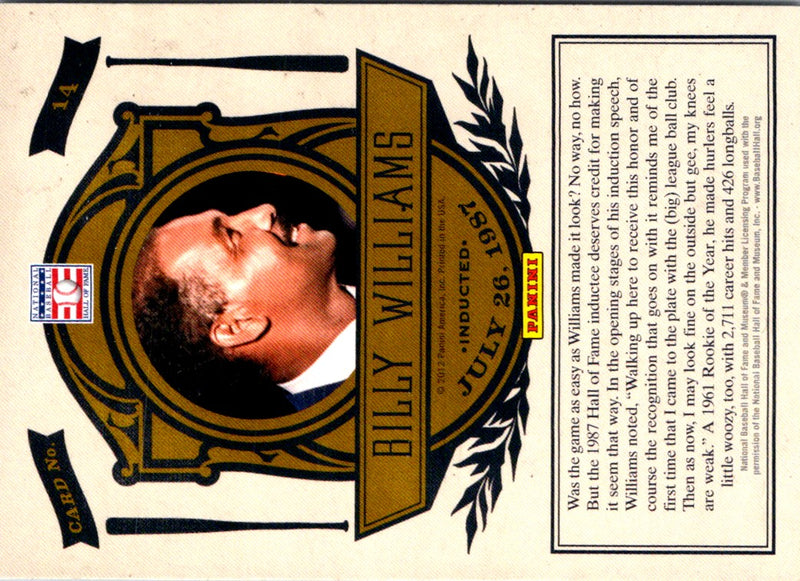 2012 Panini Cooperstown Induction Billy Williams