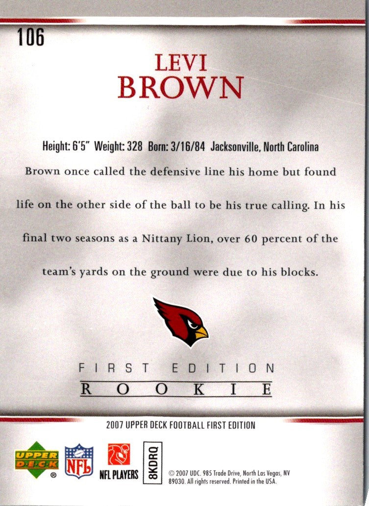 2007 Upper Deck First Edition Levi Brown