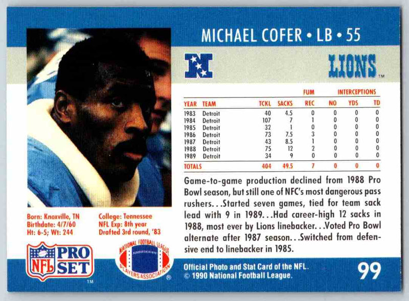 1990 Pro Set Michael Cofer