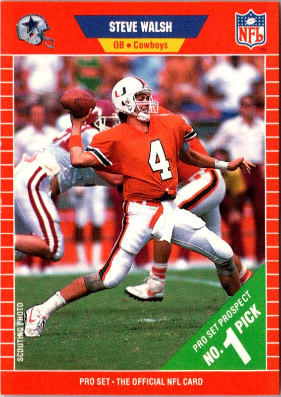 1989 Pro Set Steve Walsh #491 Rookie