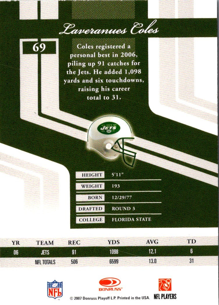 2007 Donruss Elite Laveranues Coles