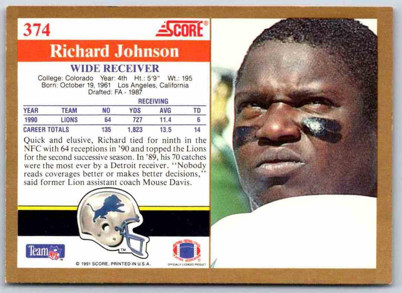 1991 Score Richard Johnson