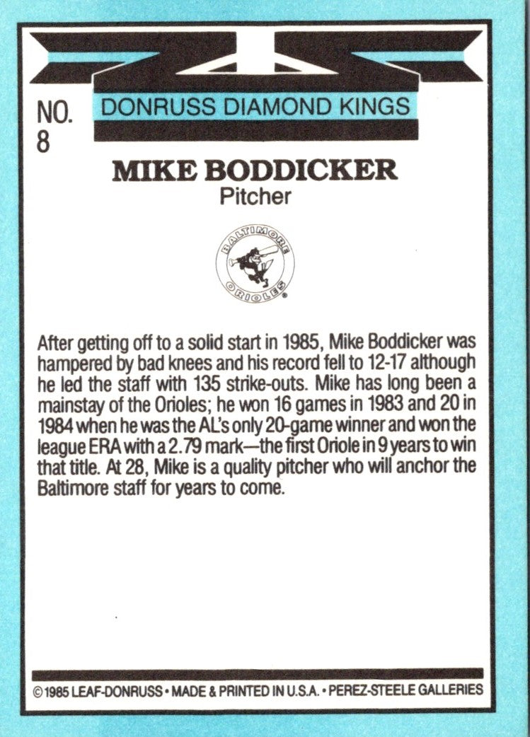 1986 Diamond Kings Mike Boddicker