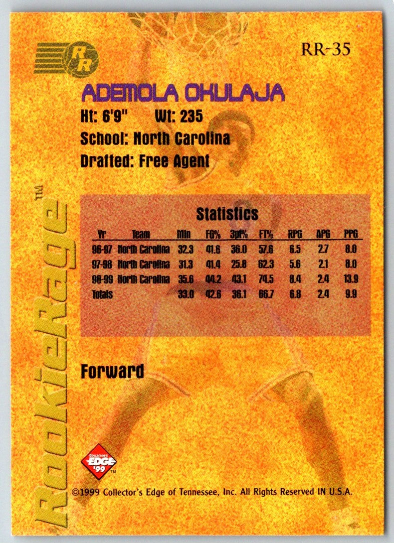 1999 Collector's Edge Rookie Rage Ademola Okulaja