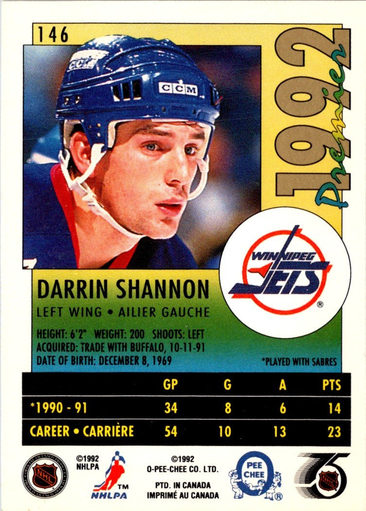 1991 O-Pee-Chee Premier Darrin Shannon