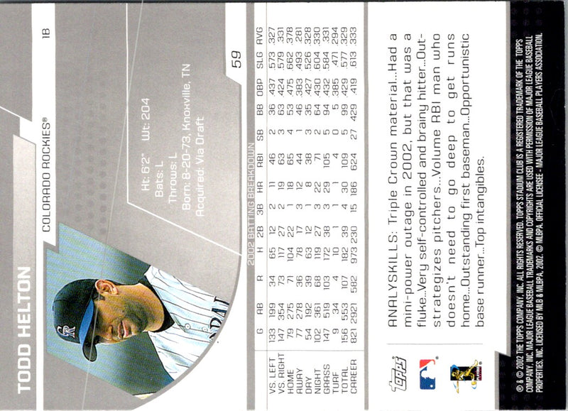 2003 Stadium Club Todd Helton