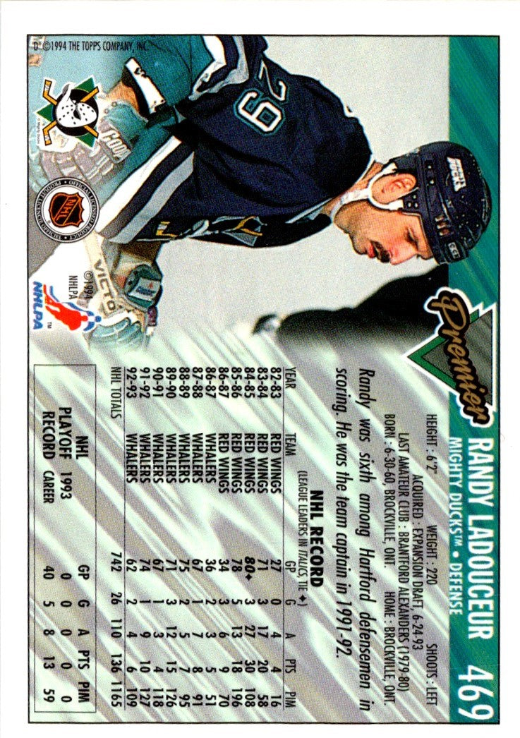 1993 Topps Premier Randy Ladouceur