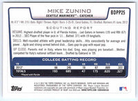 2012 Bowman Mike Zunino #BDPP25