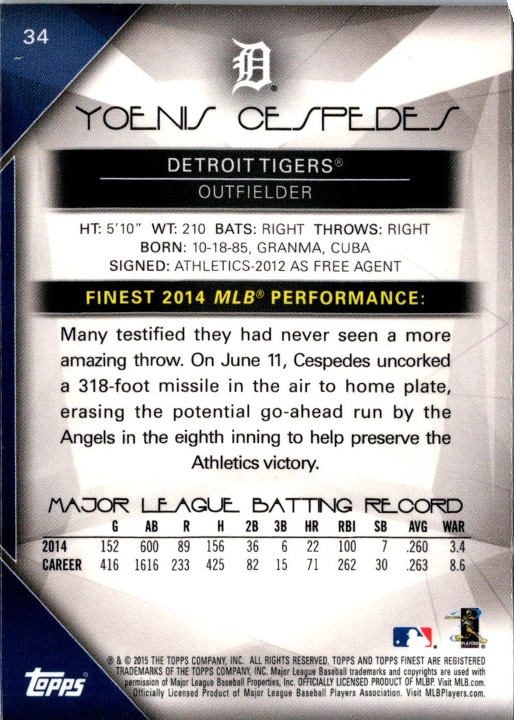 2015 Finest Refractor Yoenis Cespedes