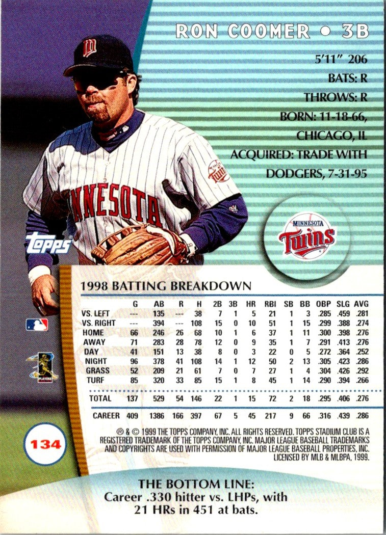 1999 Stadium Club Ron Coomer