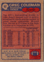 1985 Topps Greg Coleman #92