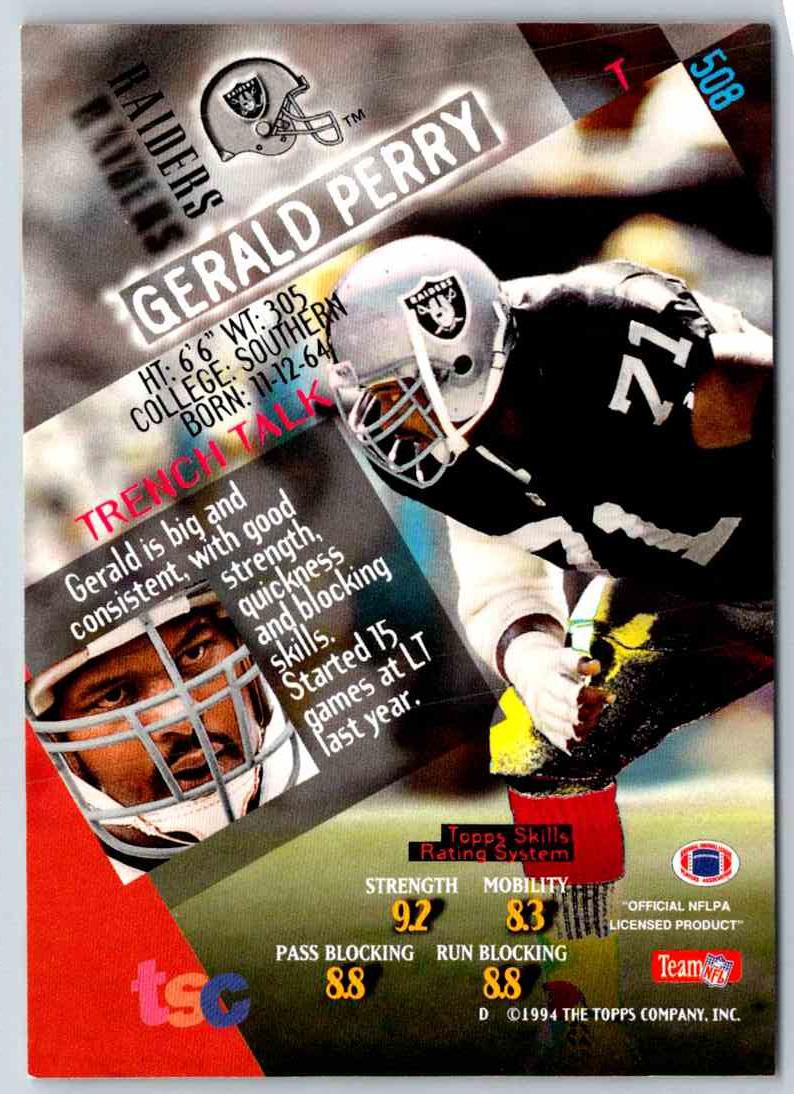 1994 Topps Stadium Club Football Gerald Perry