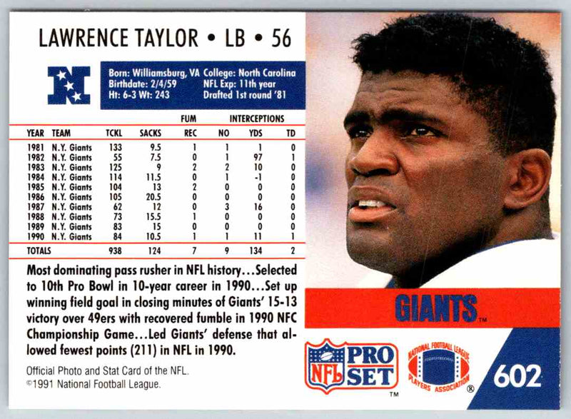 1990 Proset Lawrence Taylor