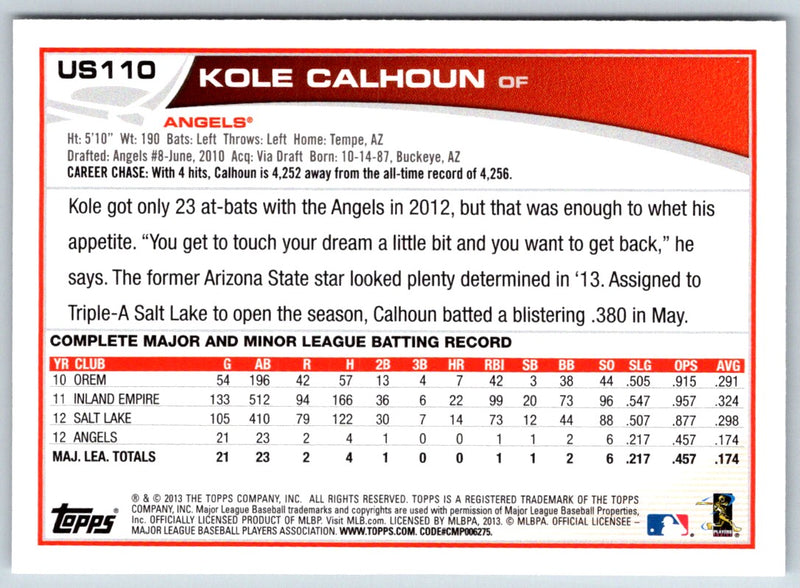 2013 Topps Update Kole Calhoun