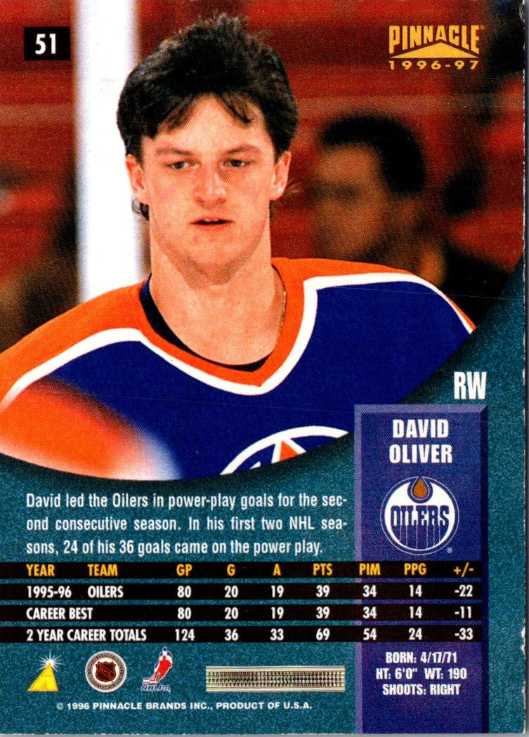 1996 Pinnacle David Oliver