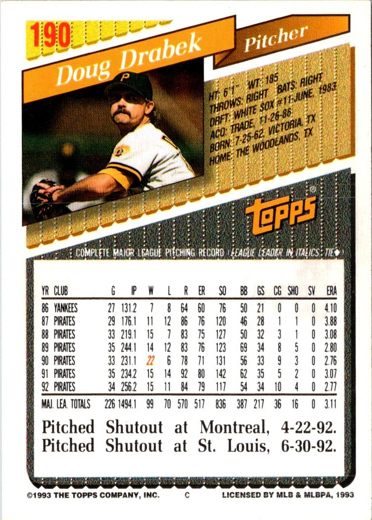 1993 Topps Doug Drabek