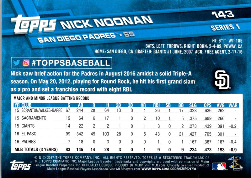 2017 Topps All-Star Game 2017 Nick Noonan