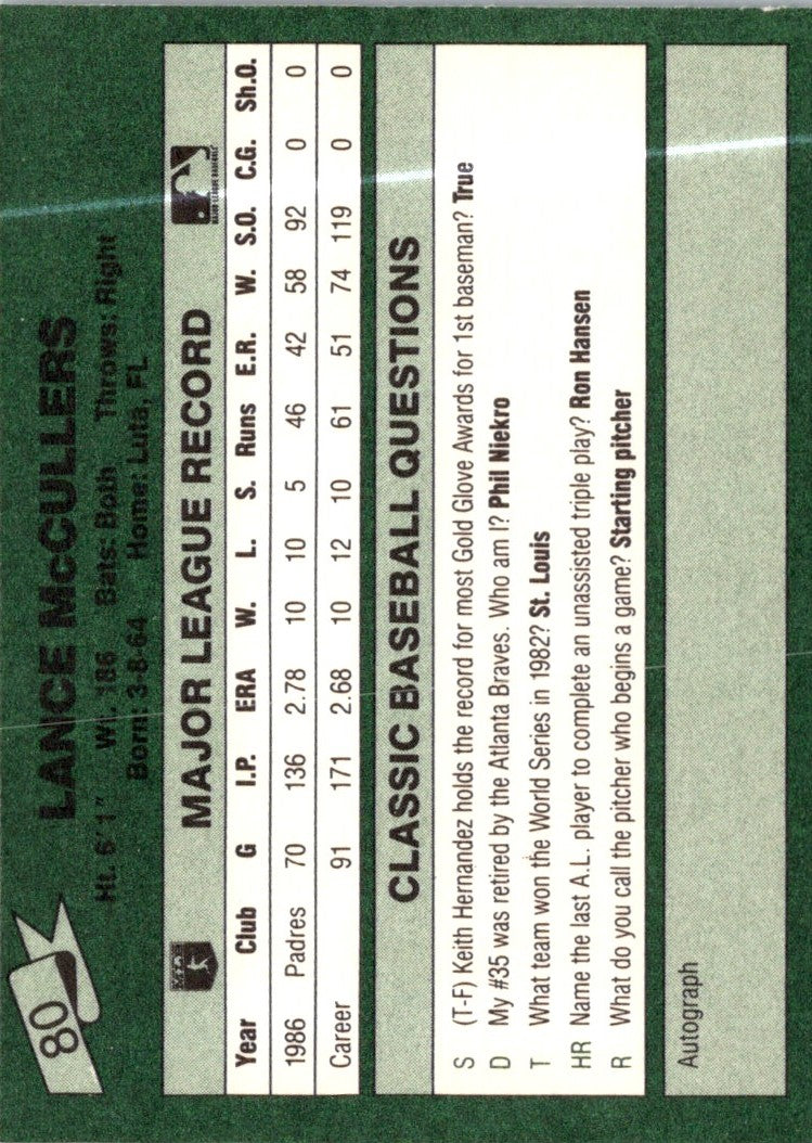 1987 Classic Game Lance McCullers