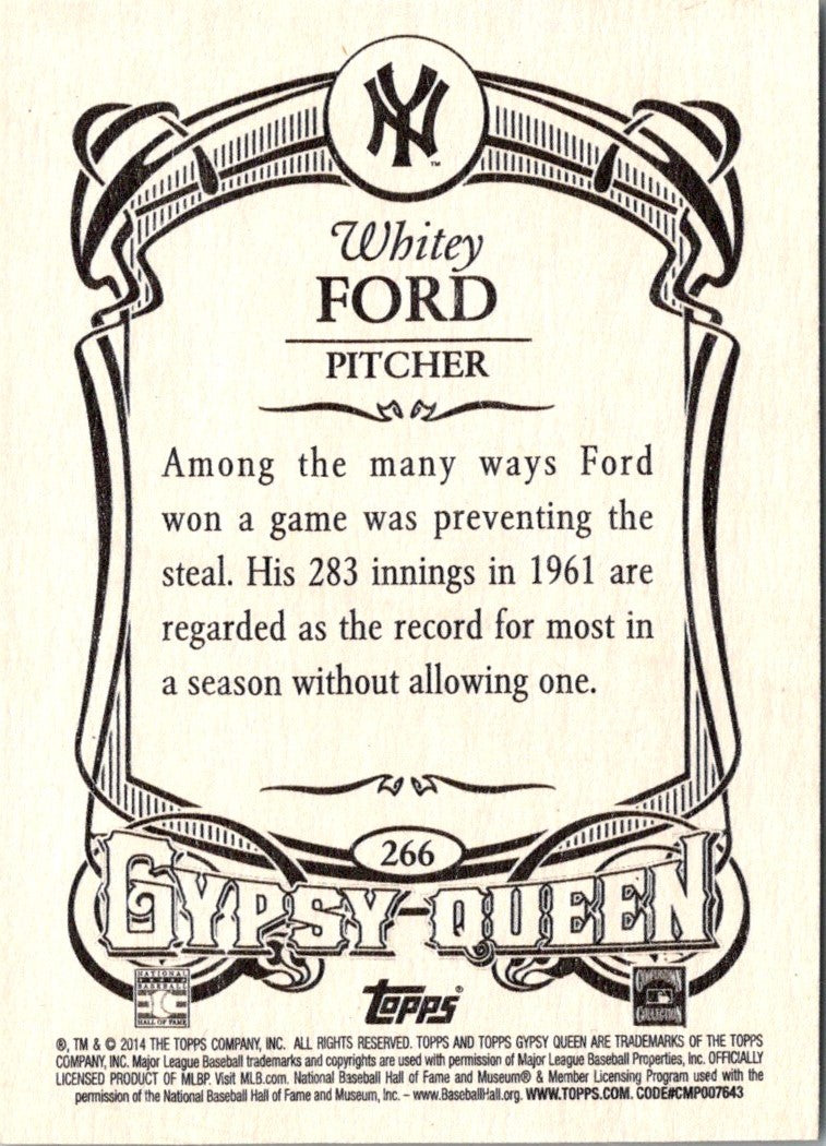 2014 Topps Gypsy Queen Whitey Ford