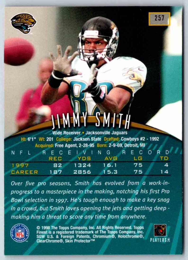 1998 Topps Finest Football Jimmy Smith