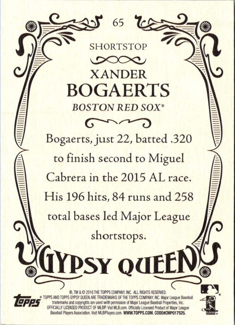 2016 Topps Gypsy Queen Xander Bogaerts