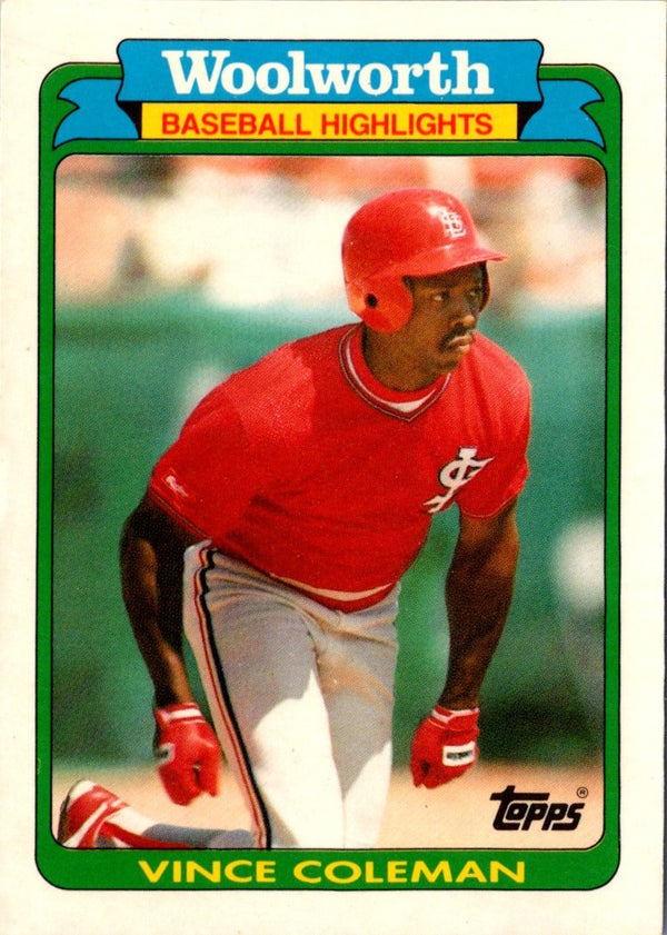 1990 Topps Woolworth Baseball Highlights Vince Coleman #10