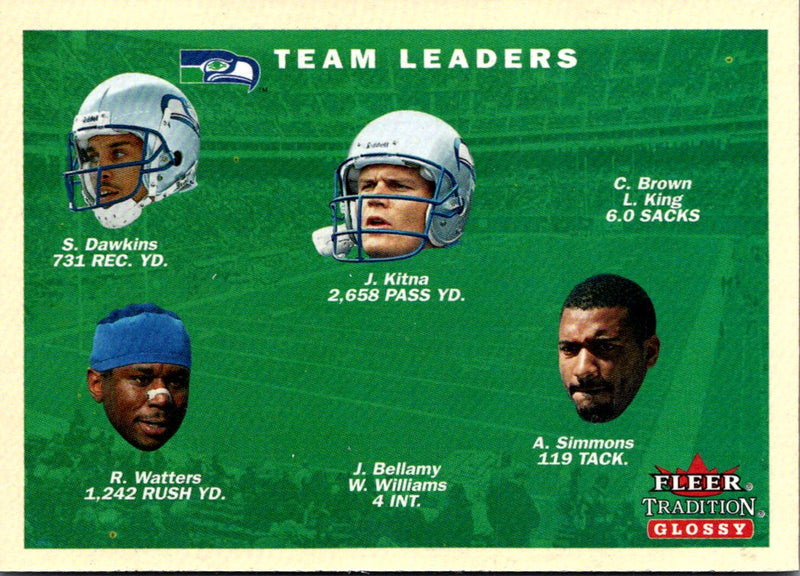 2001 Fleer Tradition Seattle Seahawks Team Leaders