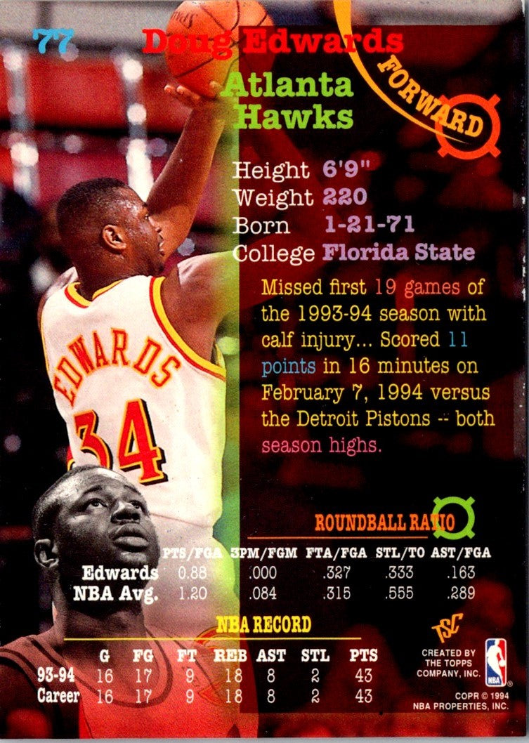 1994 Stadium Club Super Teams NBA Finals Doug Edwards