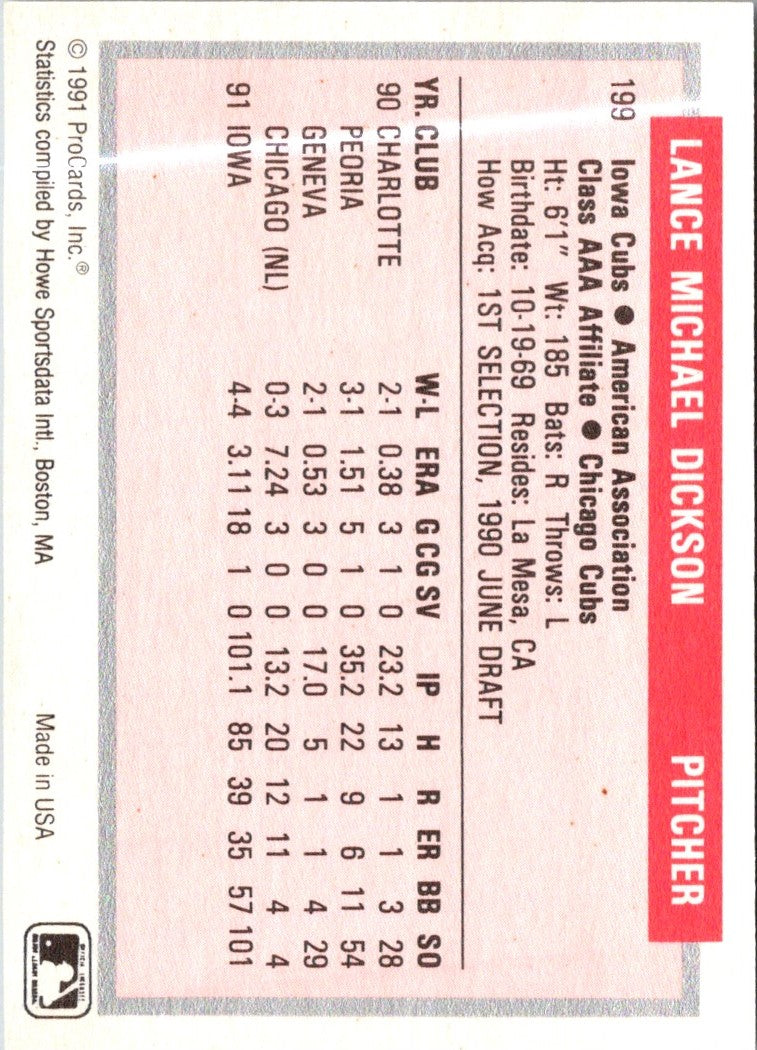 1991 ProCards Lance Dickson