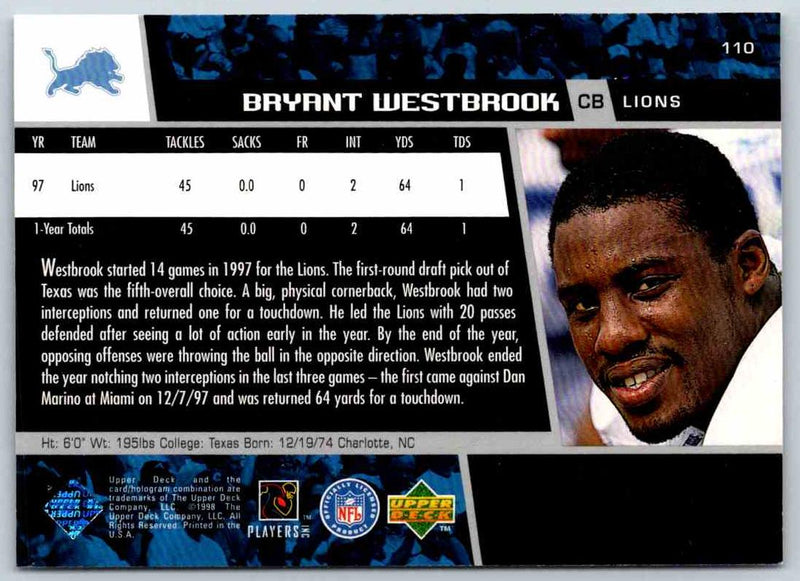 1999 Upper Deck Encore Bryant Westbrook