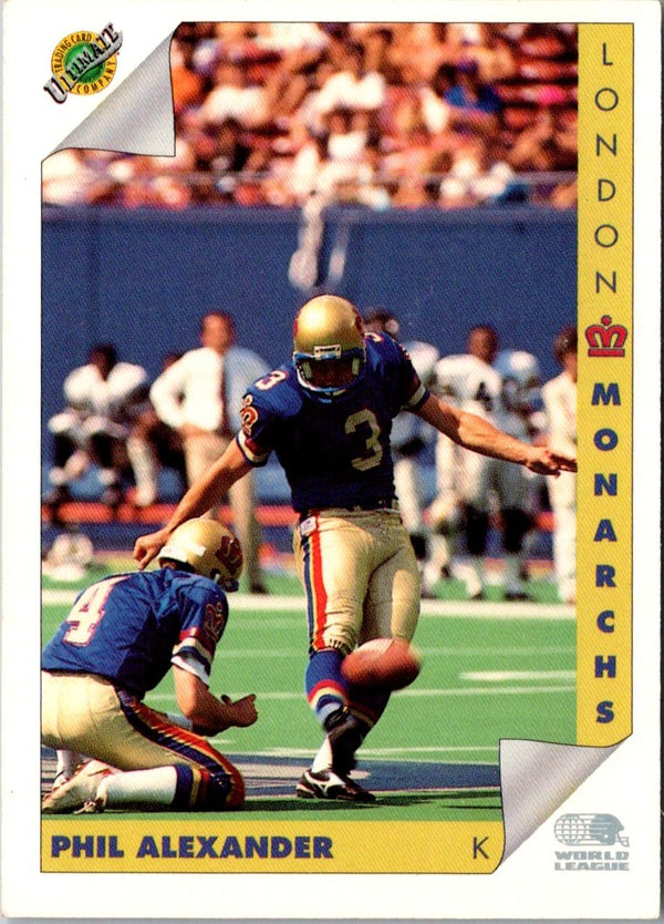 1992 Ultimate WLAF Phil Alexander #73