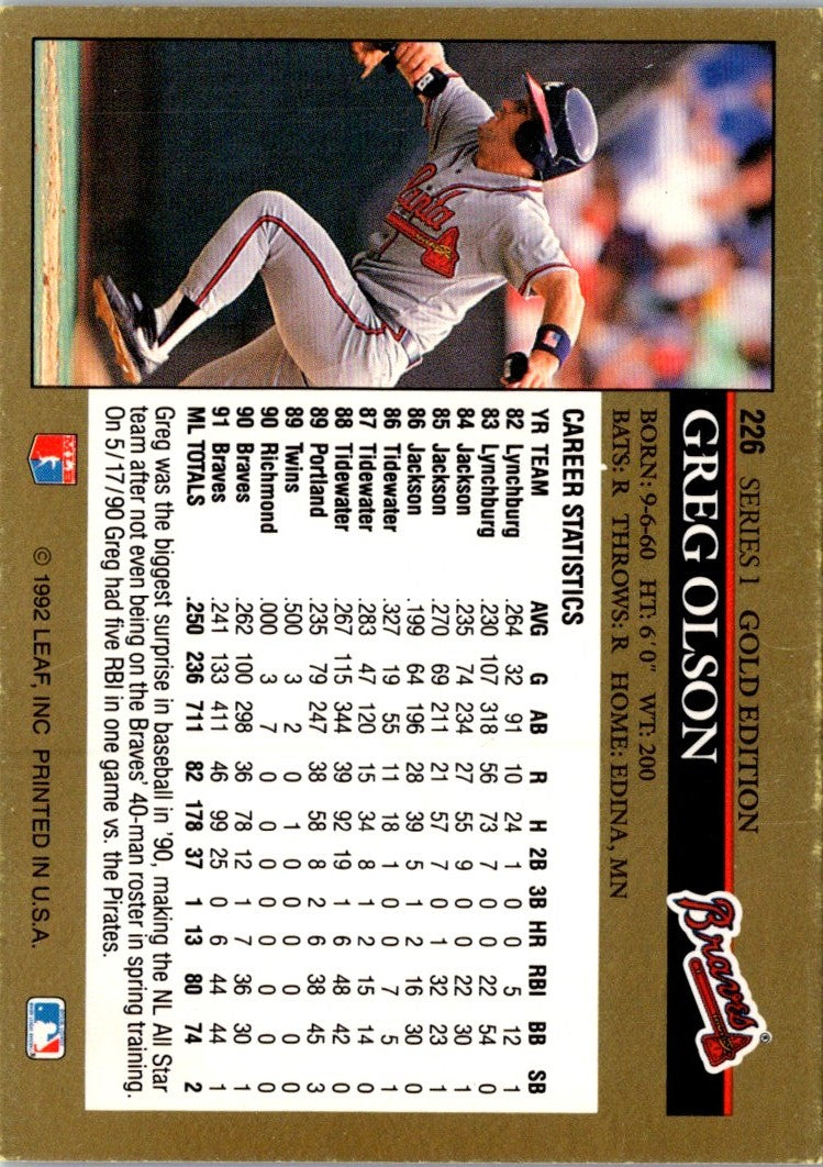 1992 Leaf Greg Olson