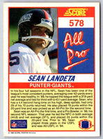 1990 Score Sean Landeta #578