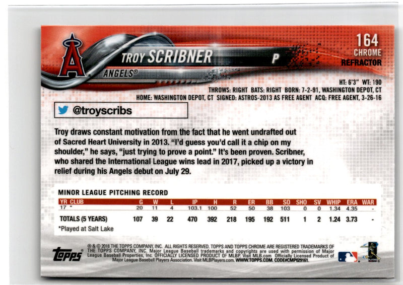 2018 Topps Chrome Troy Scribner