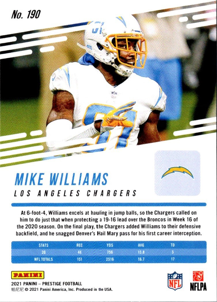 2021 Panini Prestige Mike Williams