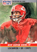 1990 Pro Set Super Bowl MVP Collectibles Len Dawson