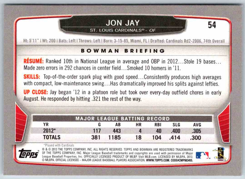 2013 Bowman Jon Jay