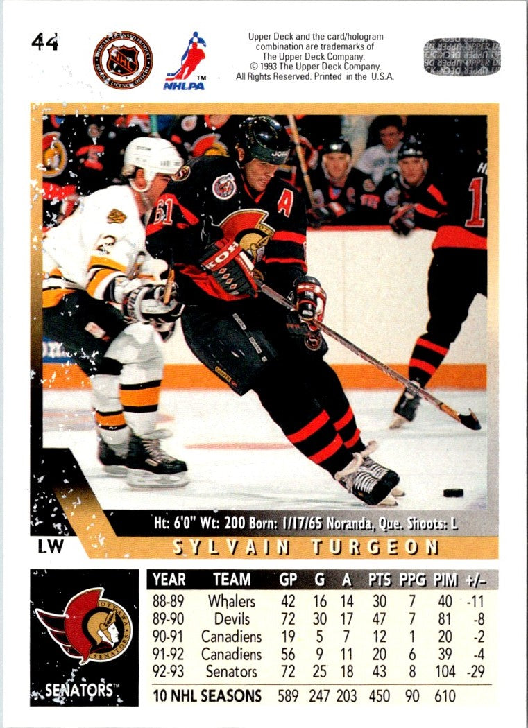 1993 Upper Deck Sylvain Turgeon